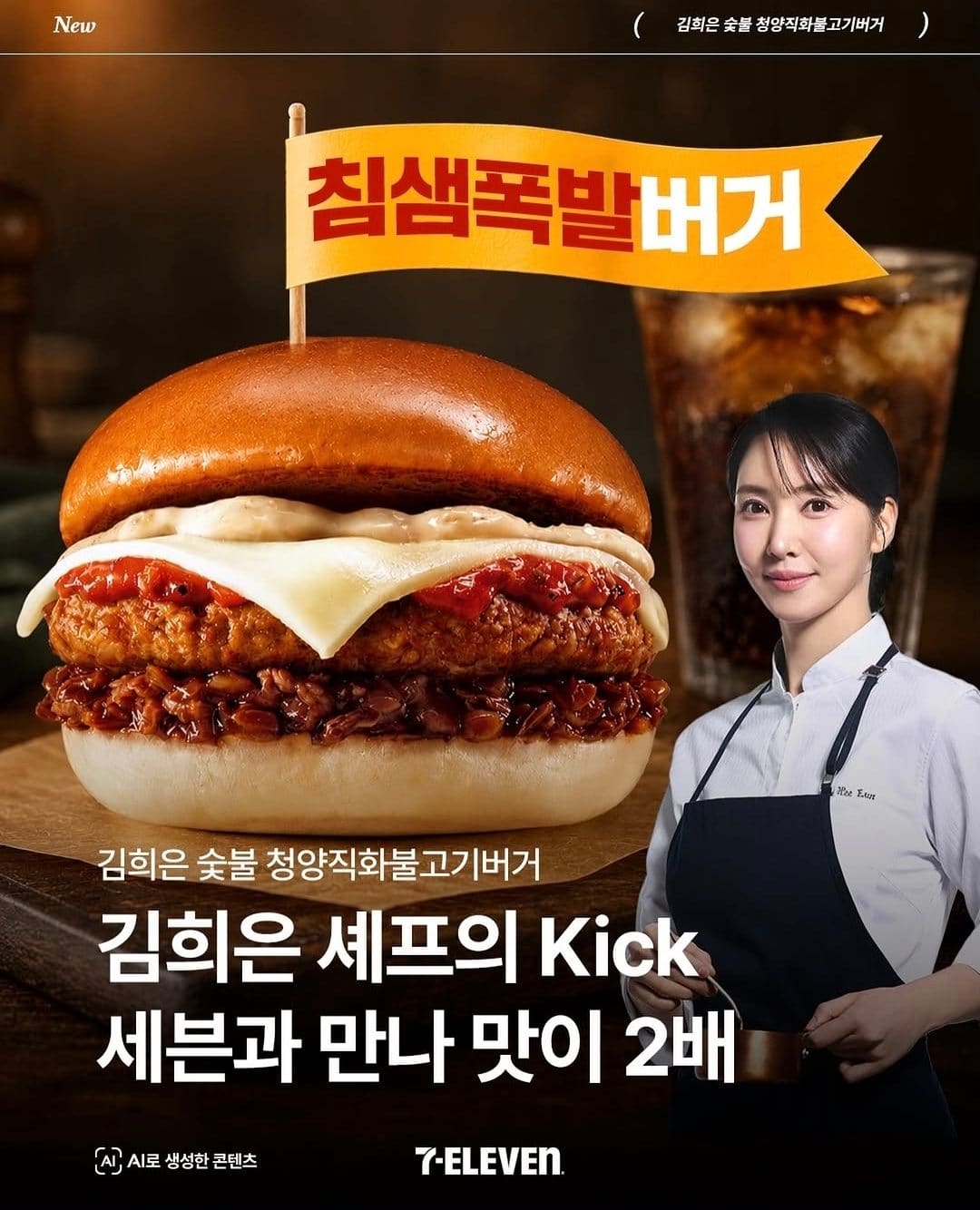 미쉐린 셰프 김희은과 만난 세븐일레븐! 숯불 청양직화불고기버거 출시