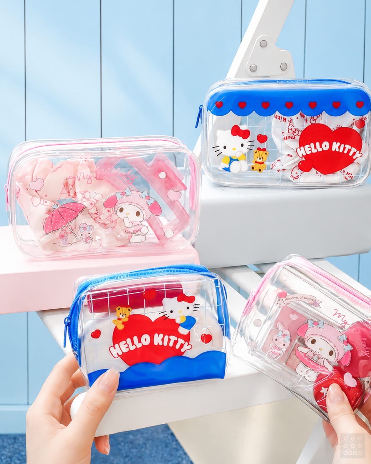 🎀 다이소 헬로키티·마이멜로디 가방 키링 & 파우치 신상 이미지 3