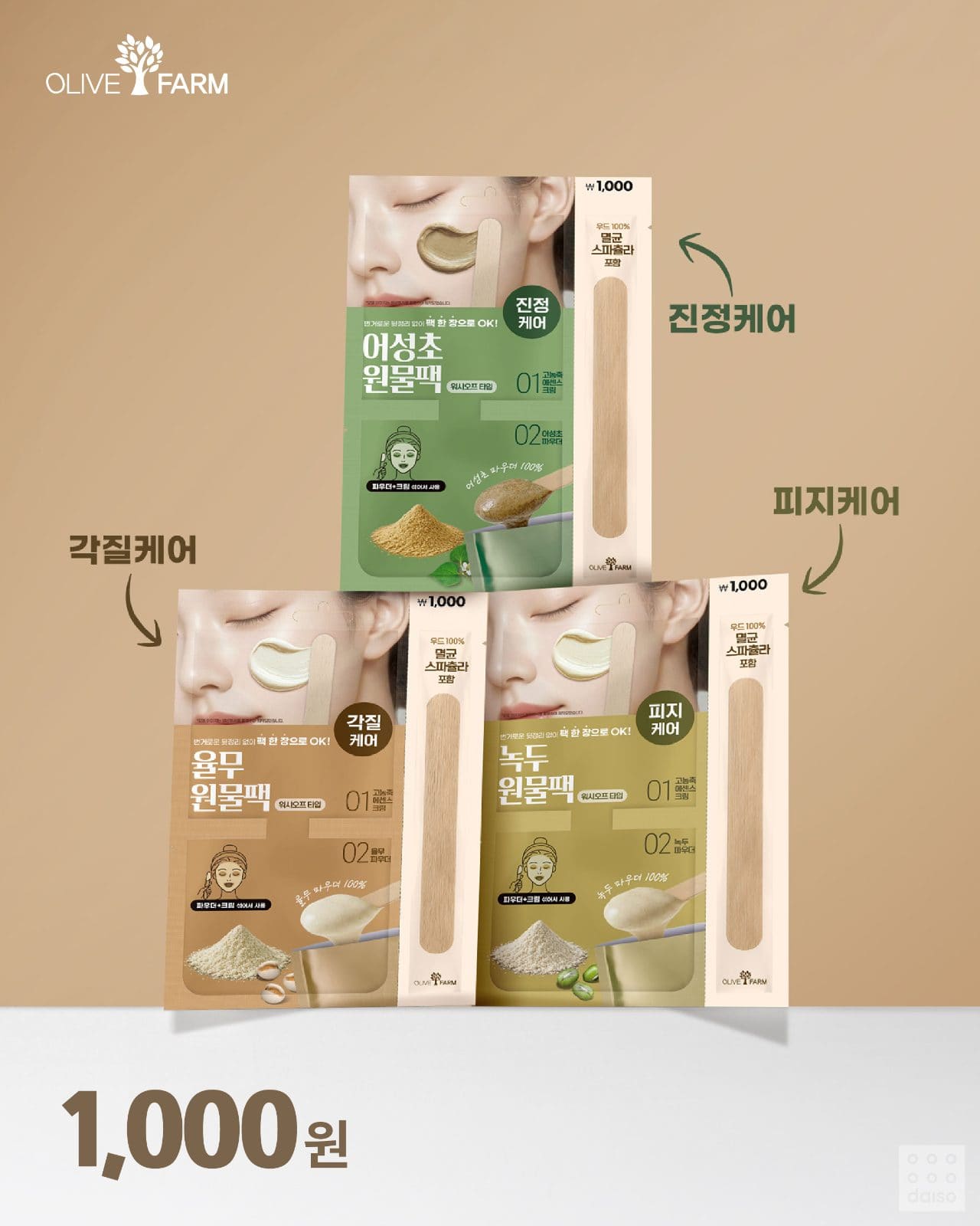 # 다이소 원물 크림팩 1,000원 출시! 피부 고민별 맞춤 홈케어 추천 이미지 3