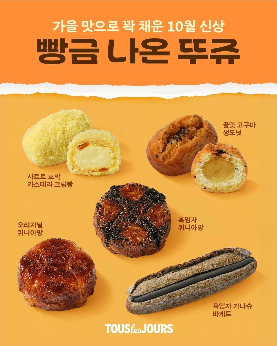 # 뚜레쥬르 가을 신상 빵 출시! 호박·고구마·흑임자 디저트 총집합 🍂🍞